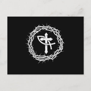 Christelijke symbolen Kruis Vis Jezus Christus God Briefkaart