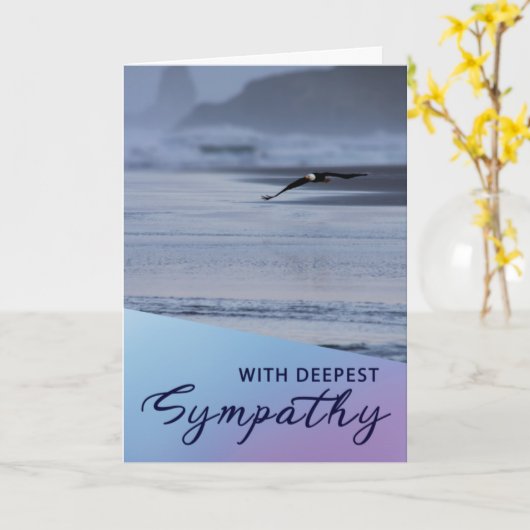 Christelijke sympathie Bald Eagle Wenskaart Kaart (Gele Bloem)