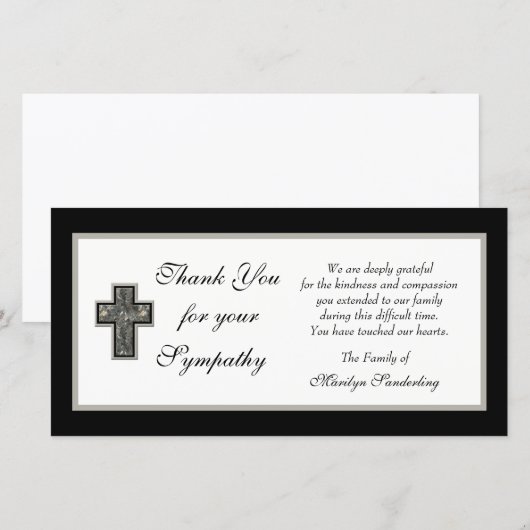 Christelijke sympathie dank u fotokaart bedankkaart (Voorkant / Achterkant)