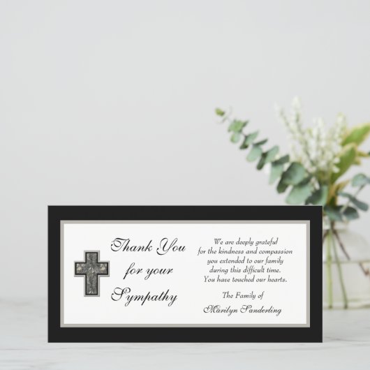 Christelijke sympathie dank u fotokaart bedankkaart (Staand voorkant)