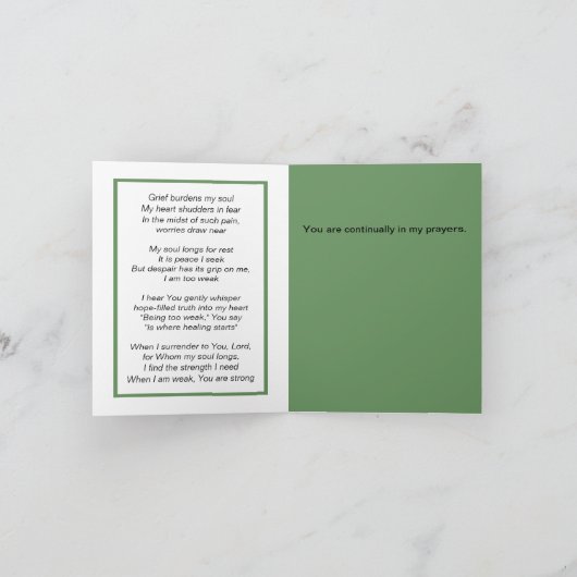 Christelijke sympathiekaart met bijbelvers en gedi kaart (Binnen)