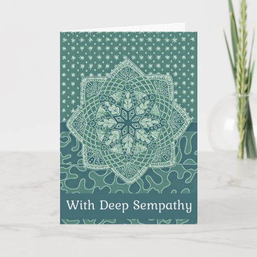 Christelijke Sympathy Card Green Doodle Design Bedankkaart (Voorkant)