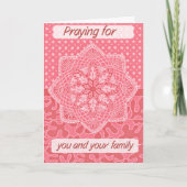 Christelijke Sympathy Card Roze Doodle Design Bedankkaart (Voorkant)