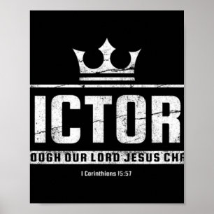 CHRISTELIJKE T SHIRT MANNEN Overwinning Jezus Bi Poster