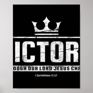 CHRISTELIJKE T SHIRT MANNEN | Overwinning Jezus Bi Poster
