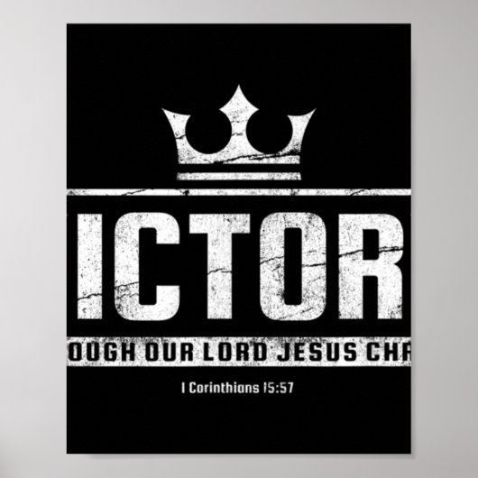 CHRISTELIJKE T SHIRT MANNEN | Overwinning Jezus Bi Poster (Voorkant)
