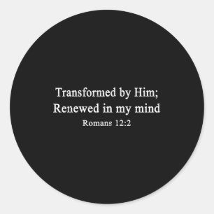 Christelijke T-shirts Getransformeerd Door Hem Ver Ronde Sticker