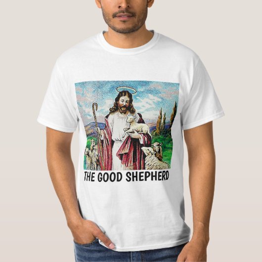 CHRISTELIJKE T - SHIRTS JESUS THE GOOD SHEPHERD T- (Voorkant)