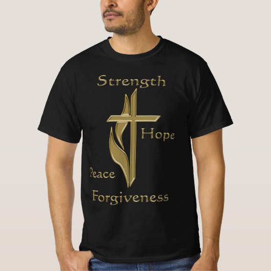 Christelijke T-shirts kruis (Voorkant)