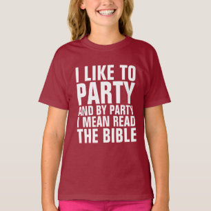 Christelijke T-shirts, MET FEESTJE BEDOEL IK LEES T-shirt