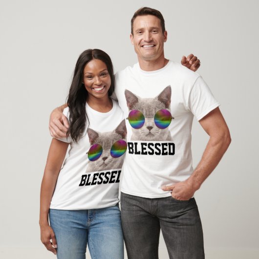 Christelijke T-shirts met kat, BLESSED (Unisex)