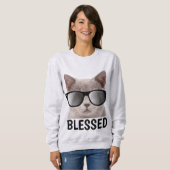 Christelijke T-Shirts met kat, BLESSED (Voorkant volledig)