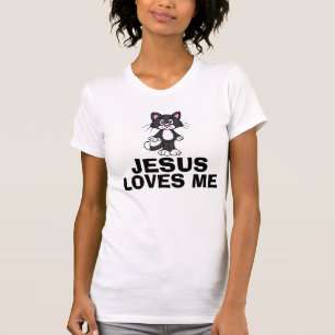 Christelijke T-shirts met kat, JESUS houdt van ME 