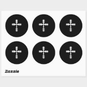 Christelijke team gitaarkruis ronde sticker (Vel)
