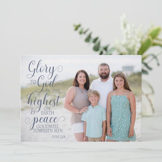 Christelijke Tekst Kerst Kaart (Staand voorkant)