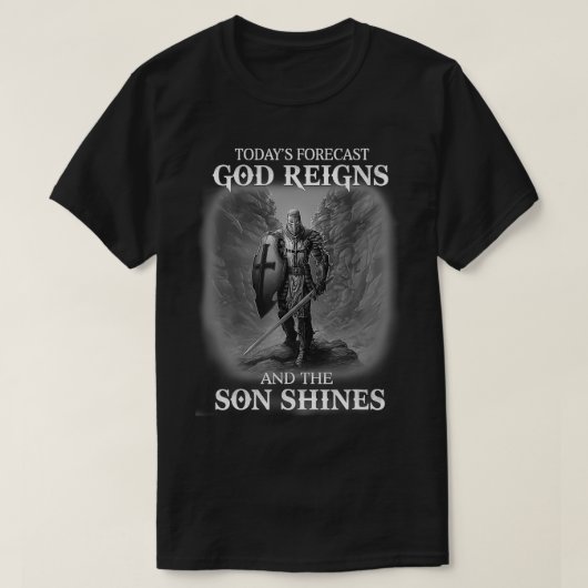 Christelijke Tempeliers Krijger van God regeert de T-shirt (Design voorkant)