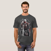 Christelijke Templar Knachten Costume Rosary Warri T-shirt (Voorkant volledig)