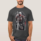 Christelijke Templar Knachten Costume Rosary Warri T-shirt (Voorkant)