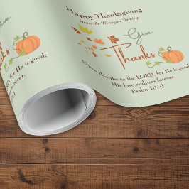 Christelijke Thanksgiving | Aangepaste naam & Bijb Cadeaupapier