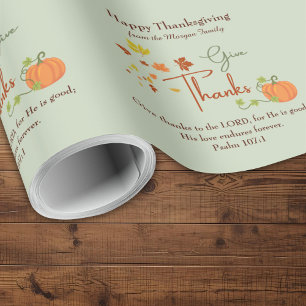 Christelijke Thanksgiving Aangepaste naam & Bijb Cadeaupapier