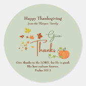 Christelijke Thanksgiving | Aangepaste naam Cadeau Ronde Sticker (Voorkant)