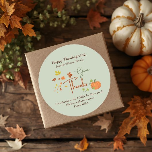 Christelijke Thanksgiving | Aangepaste naam Cadeau Ronde Sticker