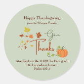Christelijke Thanksgiving Bijbelvers | voorkeur Do Ronde Sticker (Voorkant)