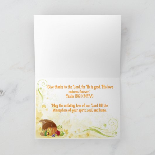 Christelijke Thanksgiving kaart (Binnen)