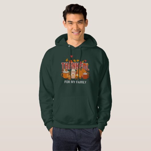 Christelijke Thanksgiving pompoen DANKBARE familie Hoodie (Voorkant volledig)