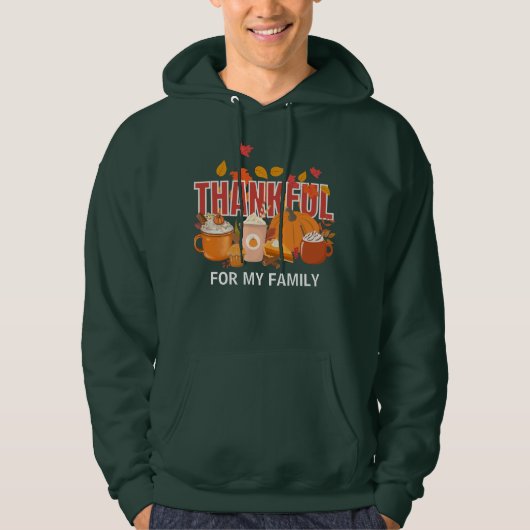 Christelijke Thanksgiving pompoen DANKBARE familie Hoodie (Voorkant)