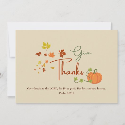 Christelijke Thanksgiving Psalm 107:1 | Aangepaste Feestdagenkaart (Voorkant)