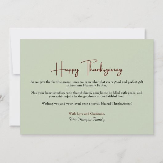 Christelijke Thanksgiving Psalm 107:1 | Aangepaste Feestdagenkaart (Achterkant)