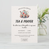 Christelijke thee- en gebedsuitnodiging kaart (Staand voorkant)
