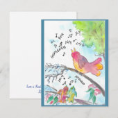 Christelijke trekvogels Art Flat Notecard Notitiekaartje (Voorkant / Achterkant)