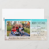 Christelijke tropische kerstbal fotokaart feestdagenkaart (Voorkant / Achterkant)