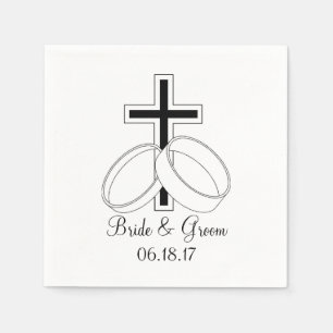 Christelijke Trouw Aangepaste Bruid Bruidegom Name Servetten