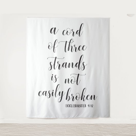 Christelijke Trouwachtergrond | Driedraads Touw Wandkleed (Voorkant)
