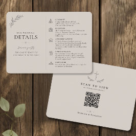 Christelijke Trouwdetailskaart Met QR-code Informatiekaartje