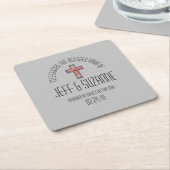 Christelijke trouwgunst Square papieren bierviltje Kartonnen Onderzetters (Schuin)