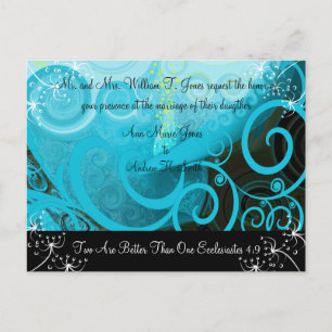 Christelijke Trouwkaart Blauwe Cala Lily Uitnodiging Briefkaart