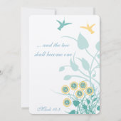 Christelijke Trouwkaart Kolibries Bloemen Kaart (Achterkant)