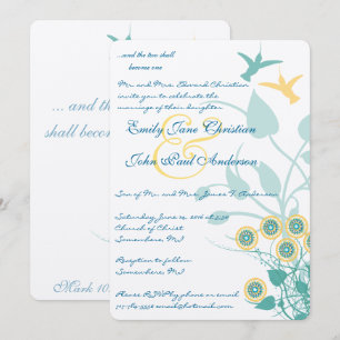 Christelijke Trouwkaart Kolibries Bloemen Kaart