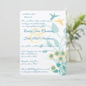 Christelijke Trouwkaart Kolibries Bloemen Kaart (Staand voorkant)