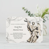 Christelijke trouwuitnodiging Engel Kruis Kaart (Staand voorkant)