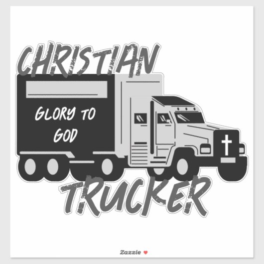 Christelijke trucker glorie aan god grunge cross d sticker (Vel)