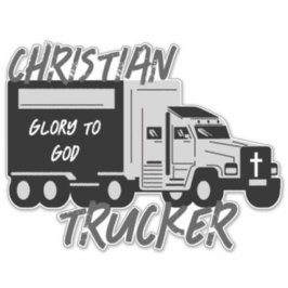 Christelijke trucker glorie aan god grunge cross d sticker