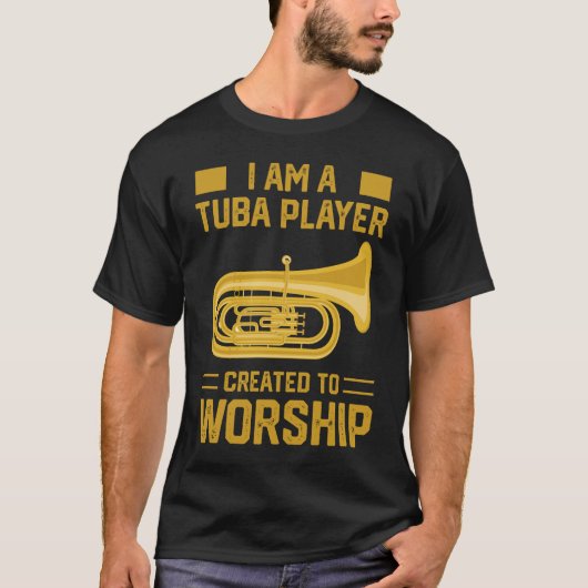 Christelijke Tuba Player Marching Band T-Shirt Gif (Voorkant)