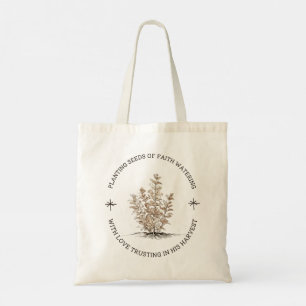 Christelijke Tuinier Zaden van het Geloof Zaaien Tote Bag