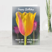 Christelijke Tulp Happy Birthday Kaart (Voorkant)