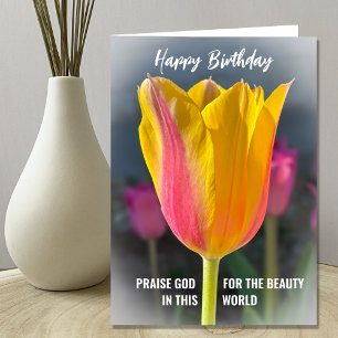 Christelijke Tulp Happy Birthday Kaart